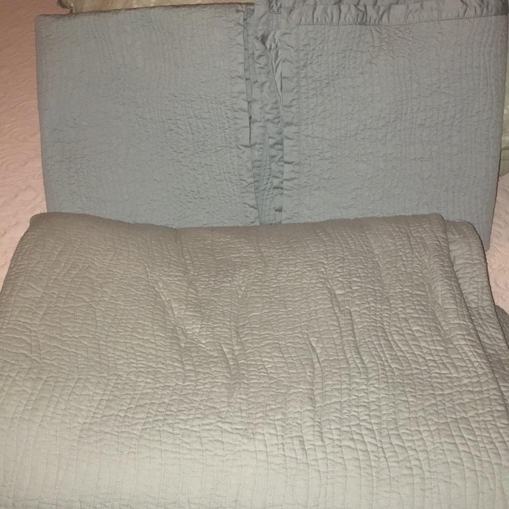 Style & Co Aqua Blue King Size Quilt Euro Sham Set
